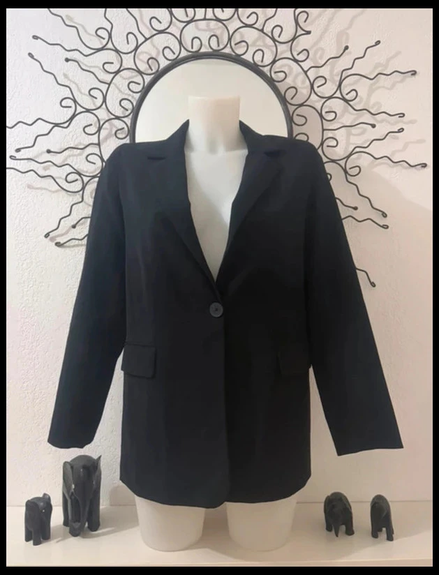 Blazer Pull & Bear Noir Classique Chic - Taille S